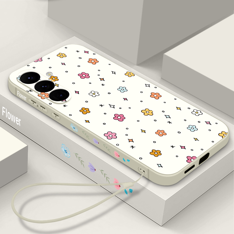 Phone Cases Motorola Edge 2025 - Small Flower Print Lanyard Phone Case