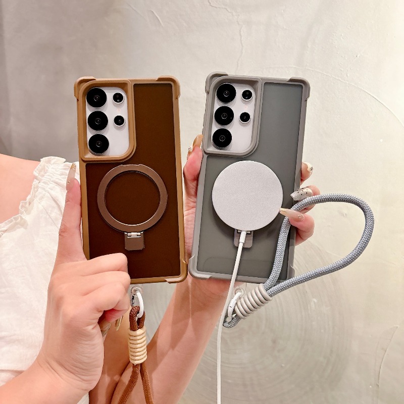 Ring Stand Case - Luxury Matching Wrist Strap For Magsafe