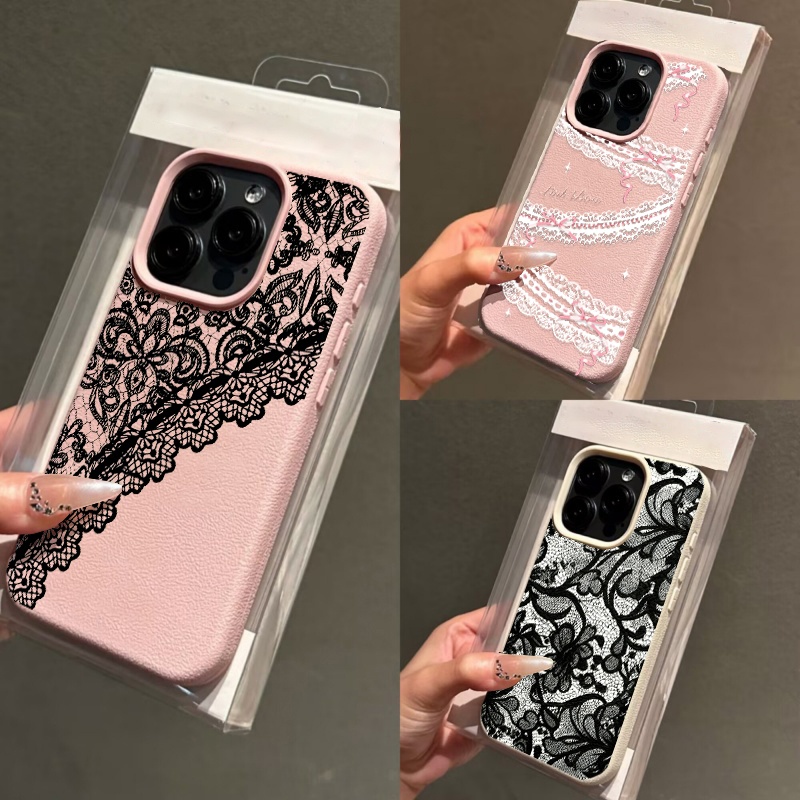 Black Lace Lichee Pattern Phon - Phone Cases Motorola Edge 2025 recension och pris