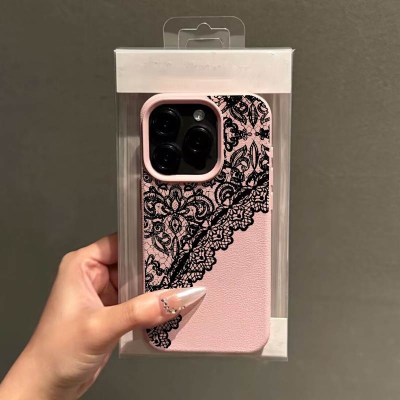 Black Lace Lichee Pattern Phon - Phone Cases Motorola Edge 2025 recension och pris