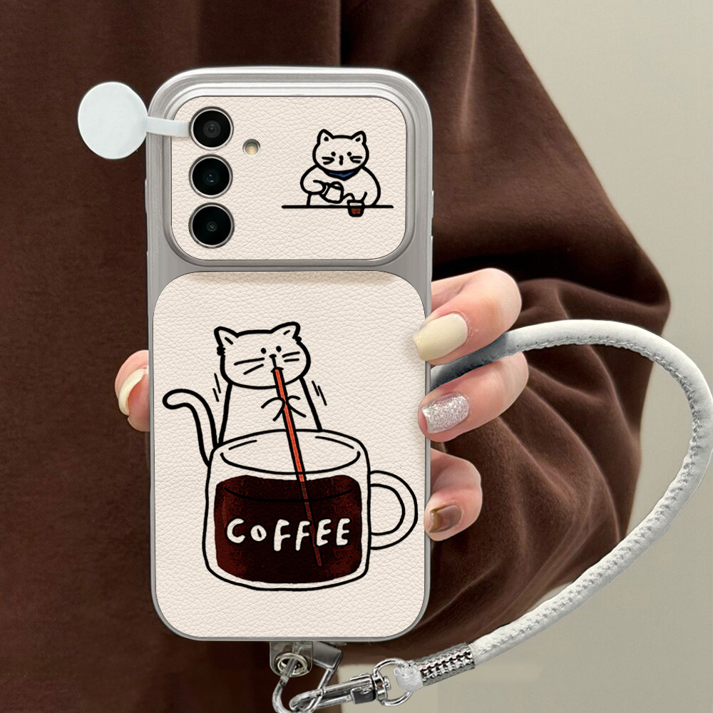 Coffee Cute Cat Phone Case For - Phone Cases Leather recension och pris