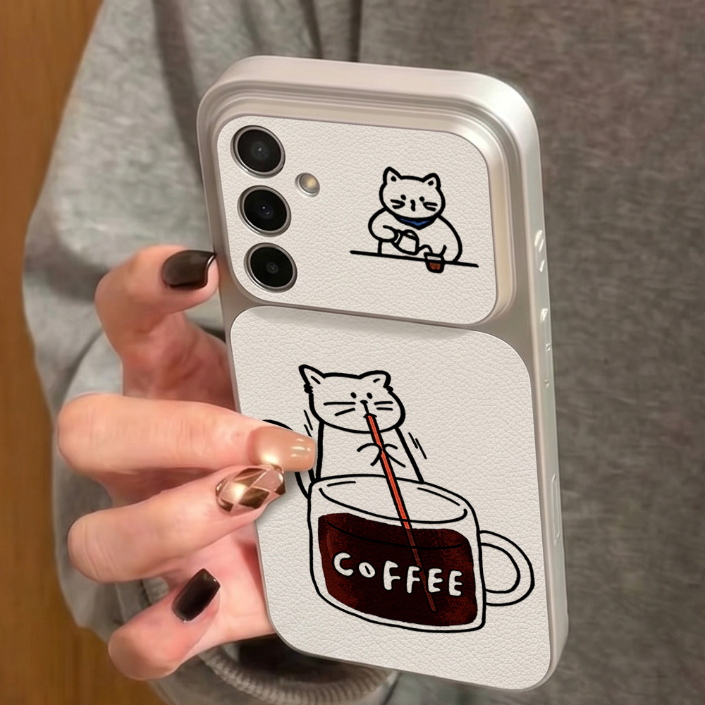 Coffee Cute Cat Phone Case For - Phone Cases Leather recension och pris