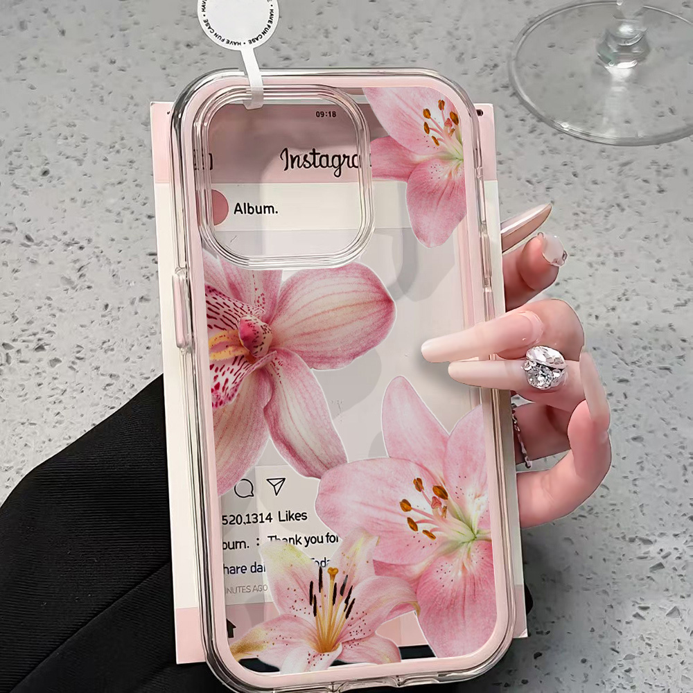 Pink Lily Flower Clear Phone C - Phone Cases Xr recension och pris