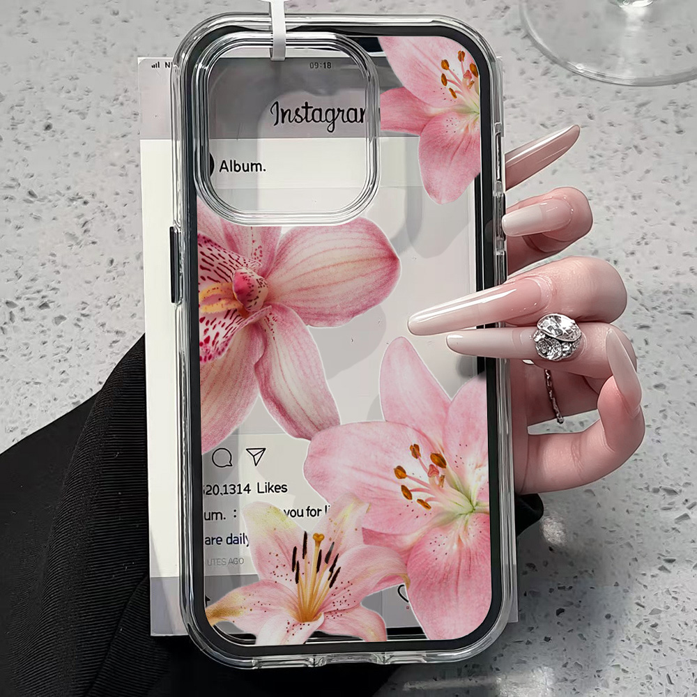 Pink Lily Flower Clear Phone C - Phone Cases Xr recension och pris