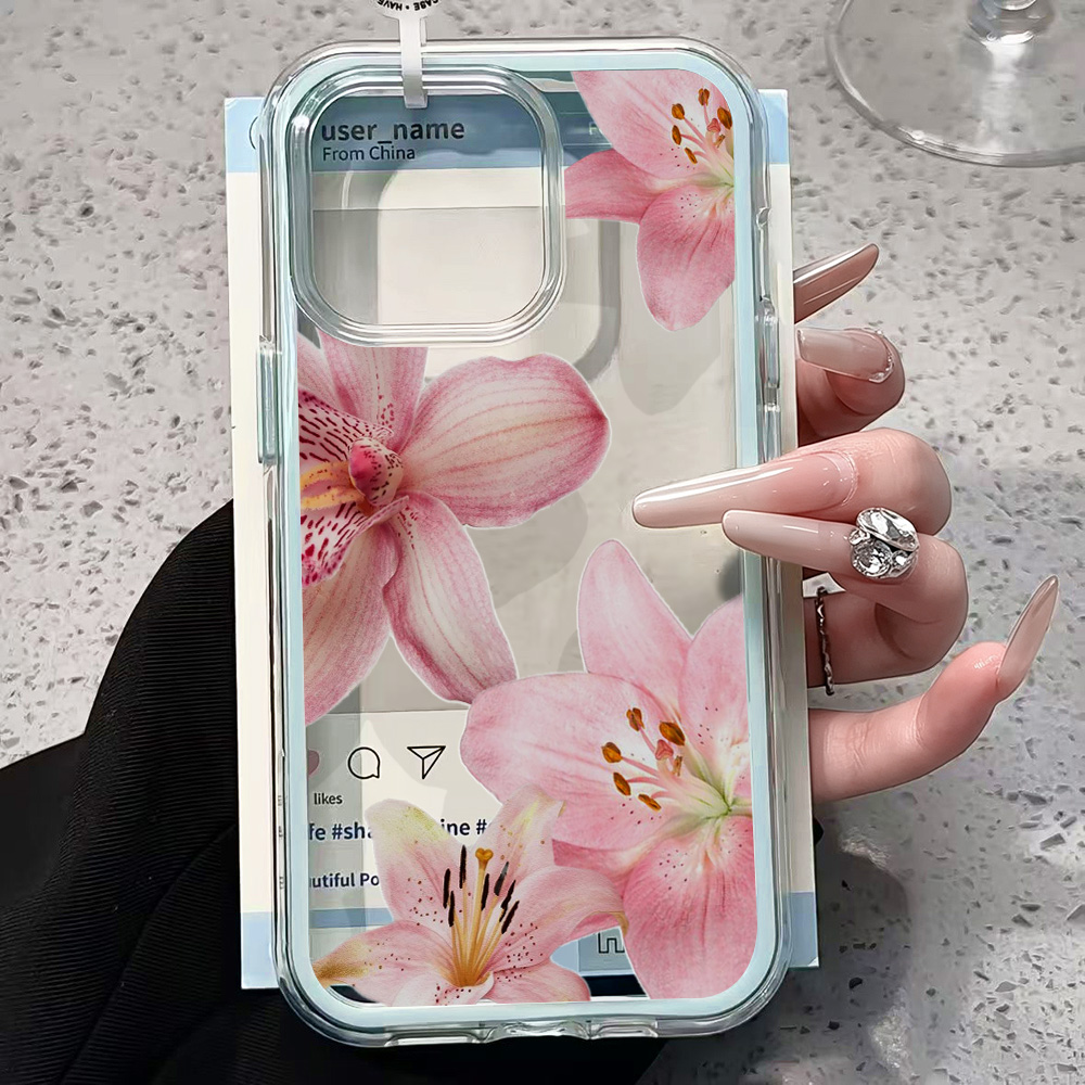 Pink Lily Flower Clear Phone C - Phone Cases Xr recension och pris