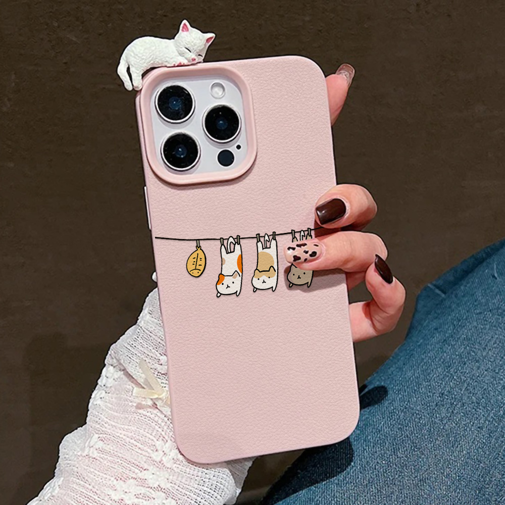 3D Cute Cartoon Cat Leather Ca - Phone Cases Leather recension och pris