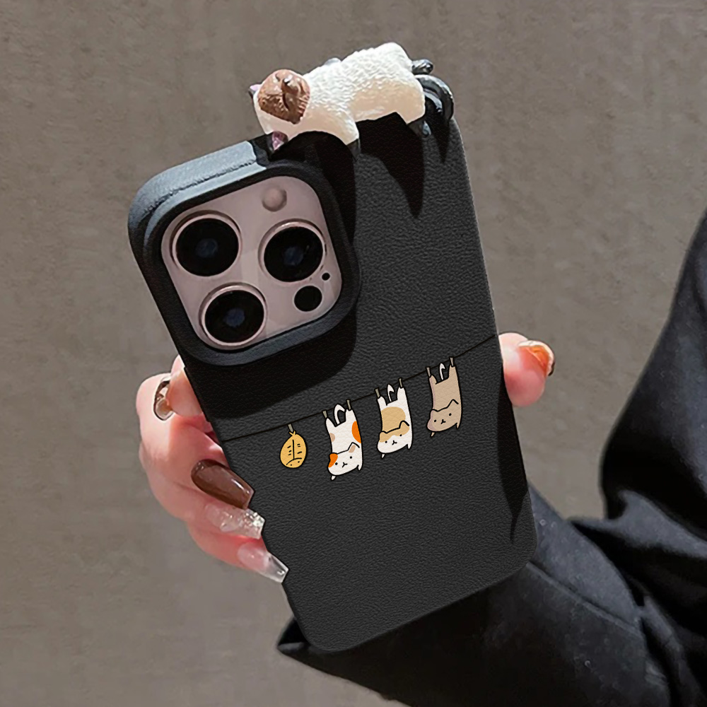 3D Cute Cartoon Cat Leather Ca - Phone Cases Leather recension och pris