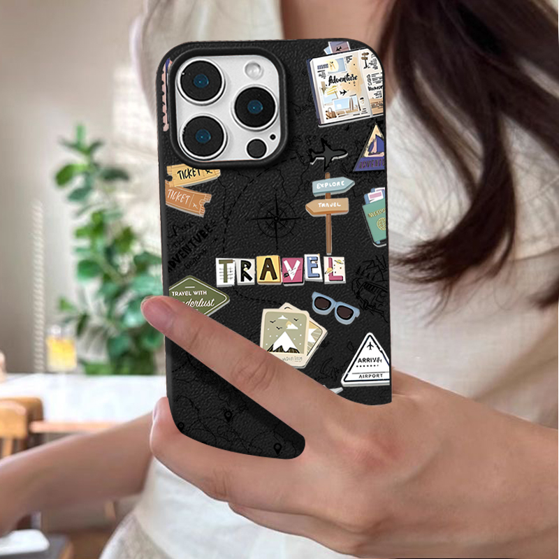 Travel Map Pattern Phone Case  - Phone Cases Leather recension och pris