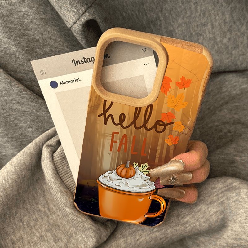Retro Maple Leaf Fall Coffee P - Phone Cases Leather recension och pris