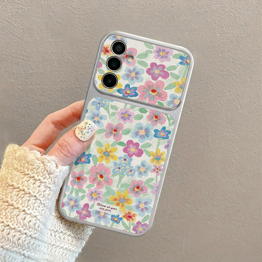 Colorful Floral Leather Phone  - Phone Cases Leather recension och pris