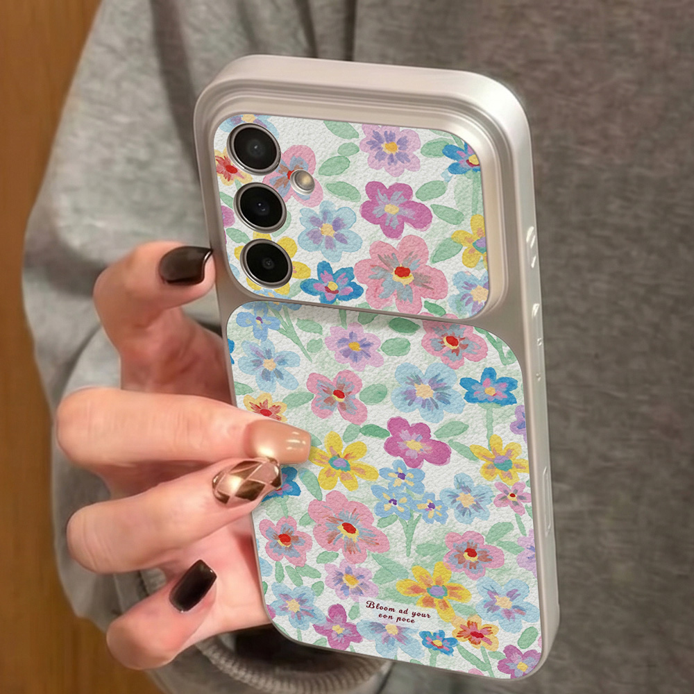 Colorful Floral Leather Phone  - Phone Cases Leather recension och pris