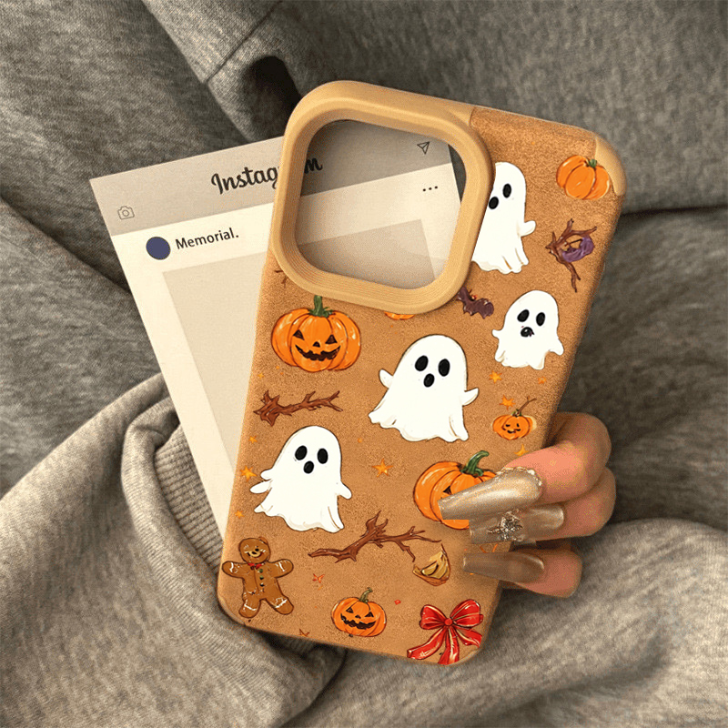 Halloween Cute Pumpkin Ghost P - Phone Cases Leather recension och pris