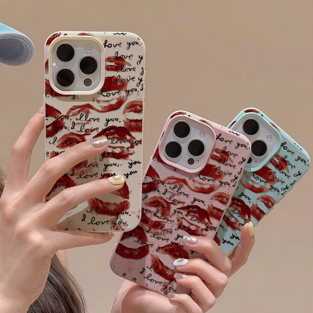 Bright Red Lips Leather Phone  - Phone Cases Leather recension och pris
