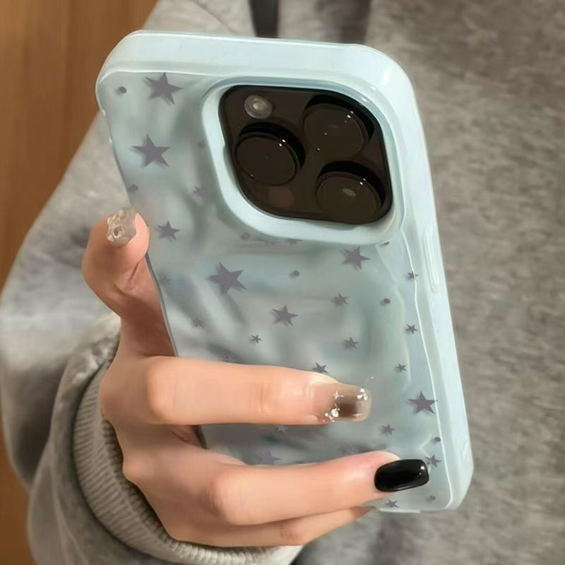 Minimalist Gray-Blue Star Wave - Phone Cases Blue recension och pris