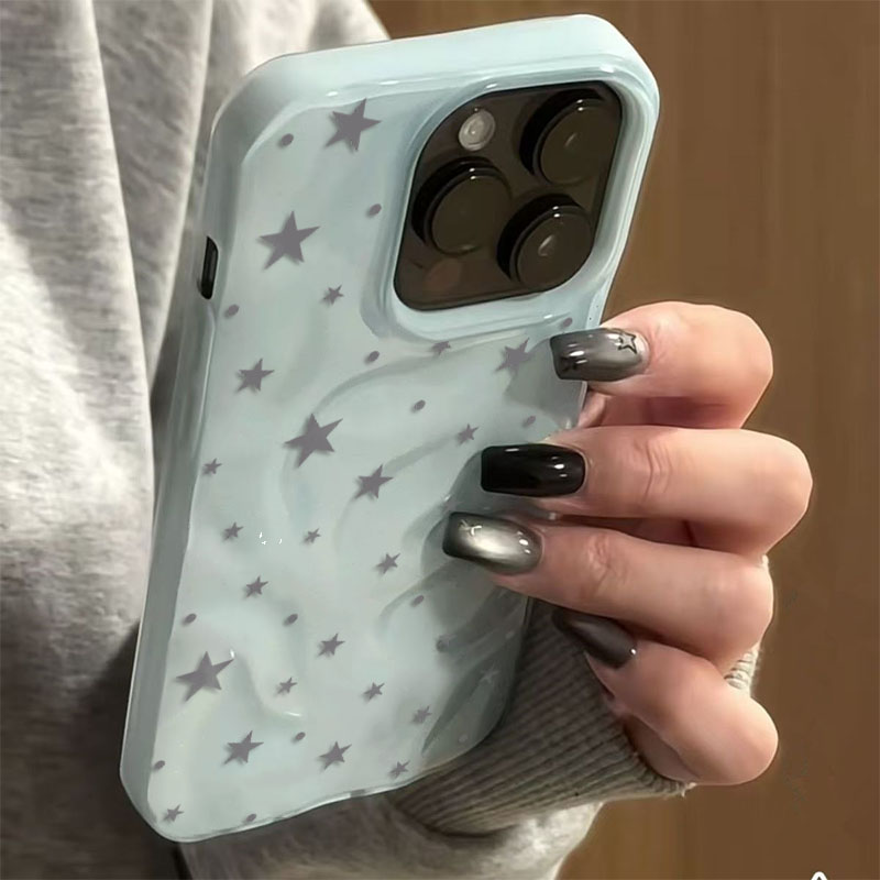 Minimalist Gray-Blue Star Wave - Phone Cases Blue recension och pris