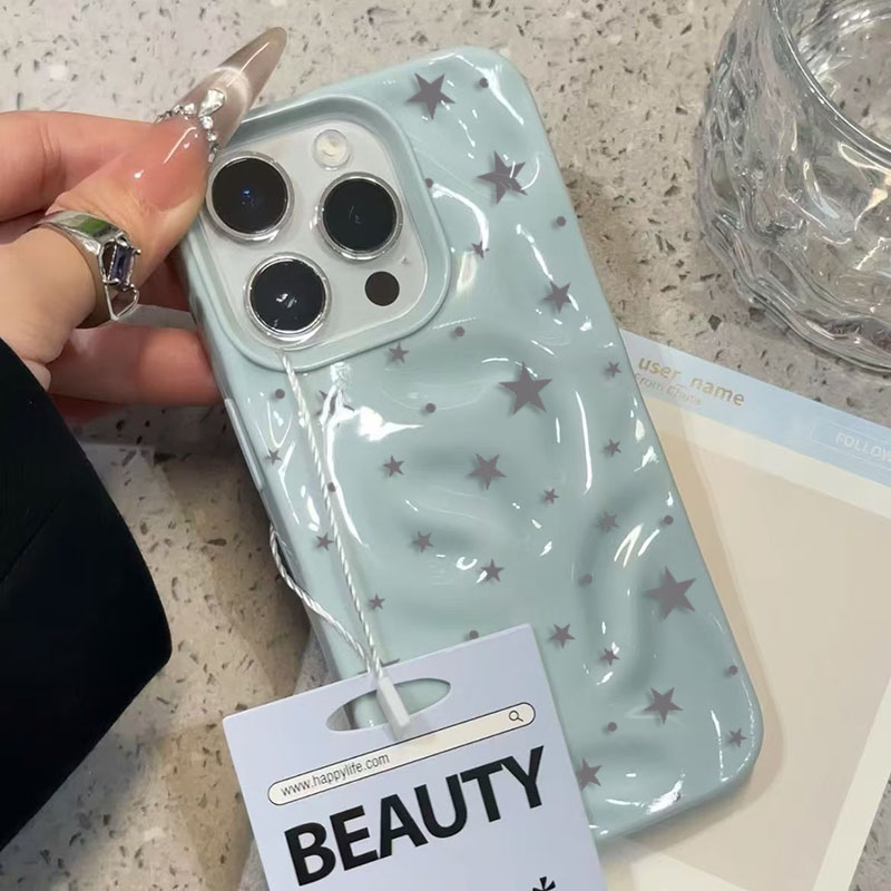Minimalist Gray-Blue Star Wave - Phone Cases Blue recension och pris