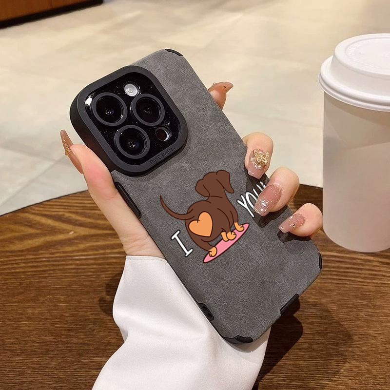 Cute Dachshund Heart Print Pho - Phone Cases Leather recension och pris