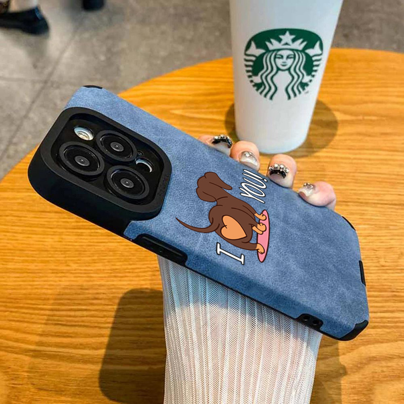 Cute Dachshund Heart Print Pho - Phone Cases Leather recension och pris