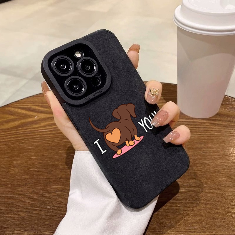 Cute Dachshund Heart Print Pho - Phone Cases Leather recension och pris